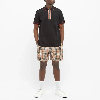 BURBERRY || Icon Stripe Zipped Polo T-Shirt - FASHION MYST 