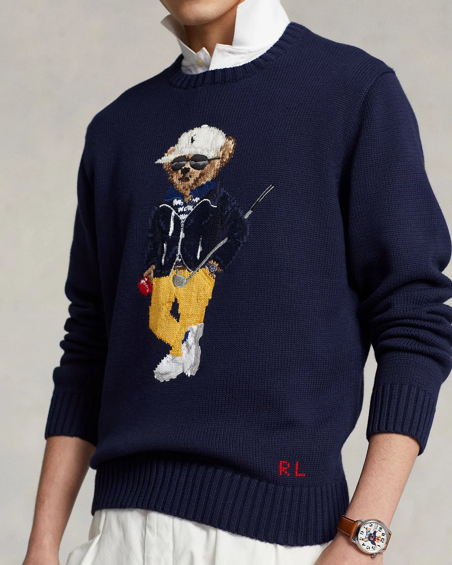 POLO RALPH LAUREN || Polo Bear Cotton-Blend Blue Sweater