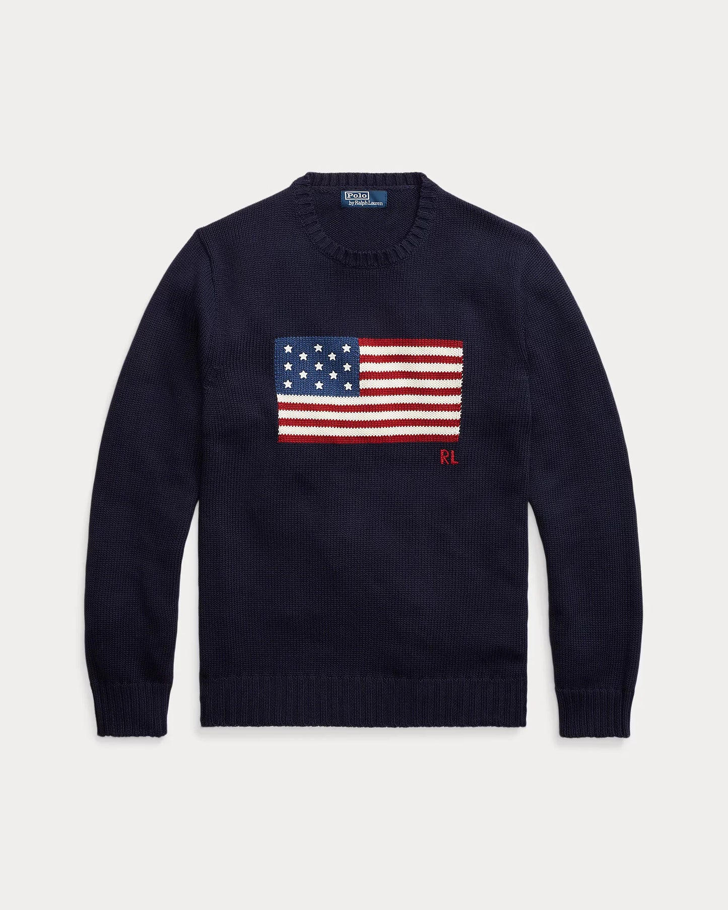 POLO RALPH LAUREN || Womens/Mens Blue Multi American-Flag Cotton Knitted Jumper