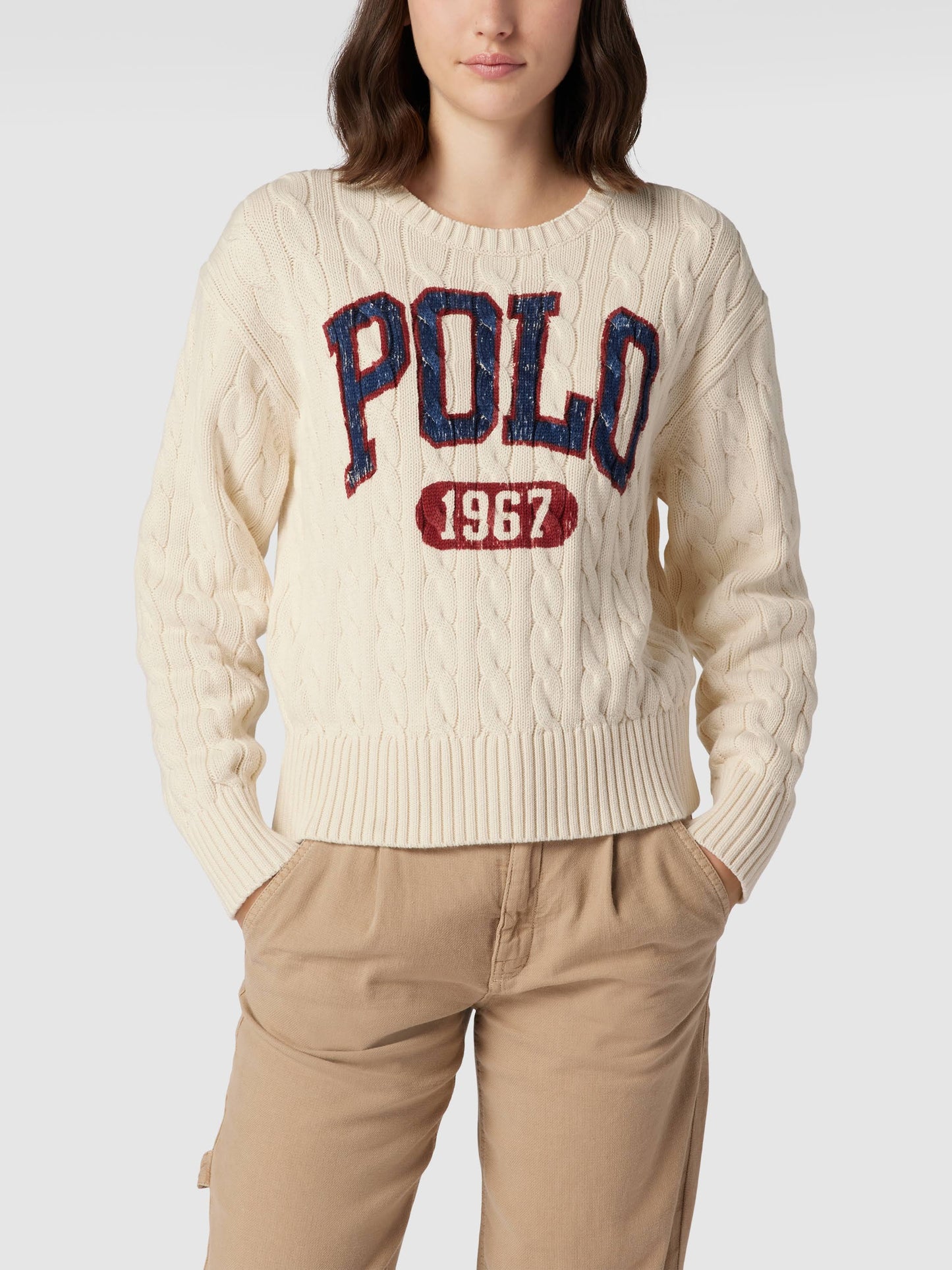 POLO RALPH LAUREN || Women Beige Prints Casual Sweaters