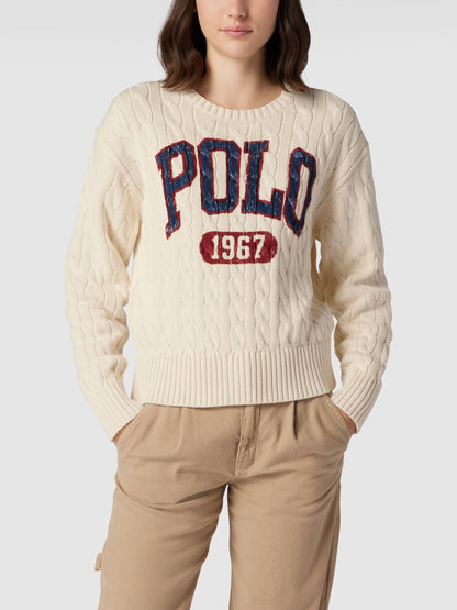 POLO RALPH LAUREN || Women Beige Prints Casual Sweaters
