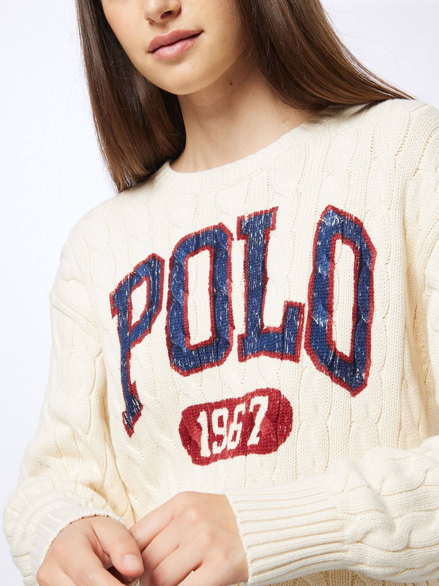POLO RALPH LAUREN || Women Beige Prints Casual Sweaters