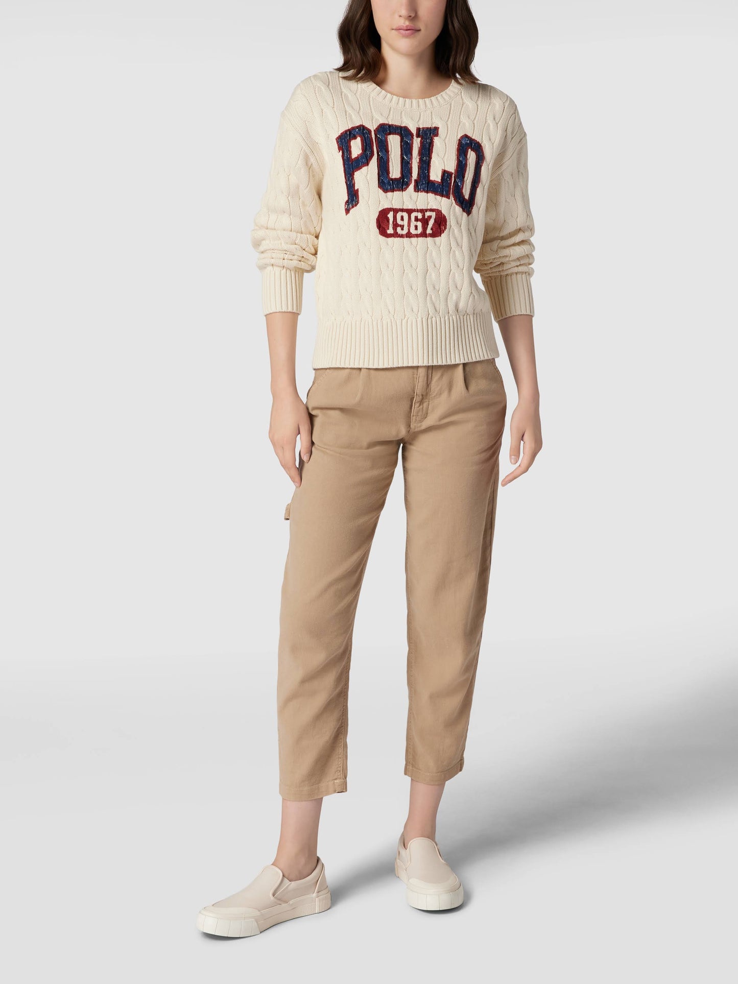 POLO RALPH LAUREN || Women Beige Prints Casual Sweaters