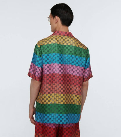 GUCCI || Men,GG Multicolor Silk Twill Shirt - FASHION MYST 