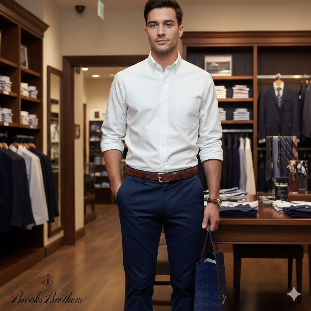 BROOKS BROTHERS || Milano Slim-Fit Button-Down Collar Oxford Shirt