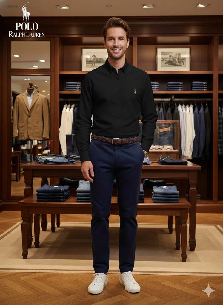 POLO RALPH LAUREN || Men’s Custom Fit Oxford Shirt - 100% 2-Ply Cotton Button-Down- FASHION MYST