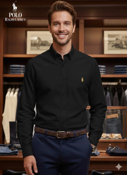 POLO RALPH LAUREN || Men’s Custom Fit Oxford Shirt - 100% 2-Ply Cotton Button-Down- FASHION MYST