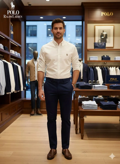 POLO RALPH LAUREN || Men’s Custom Fit Oxford Shirt - 100% 2-Ply Cotton Button-Down- FASHION MYST