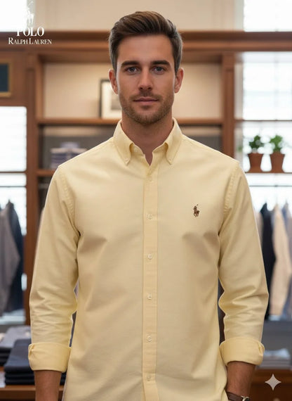 POLO RALPH LAUREN || Men’s Custom Fit Oxford Shirt - 100% 2-Ply Cotton Button-Down- FASHION MYST