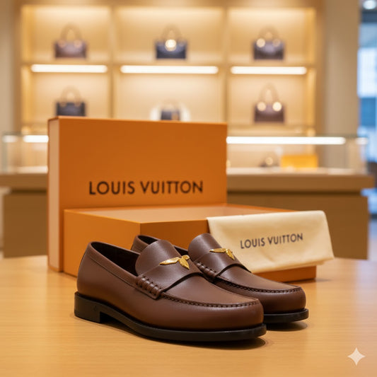 LOUIS VUITTON || LV Oxford Loafer in Burgundy Leather