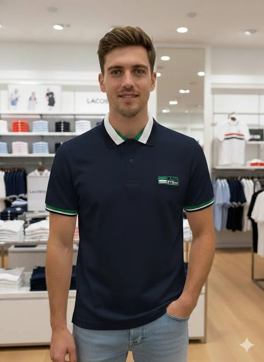 LACOSTE || Sport Men's Contrast Trim Piqué Polo Shirt – Athletic Fit