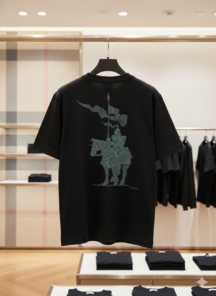 BURBERRY || EKD Graphic Print Cotton T-Shirt in Black
