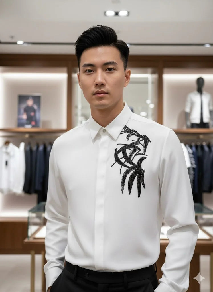 EMP*RIO ARM*NI || EA7 Men's Slim-Fit Rhinestone Embellished Button-Down Shirt