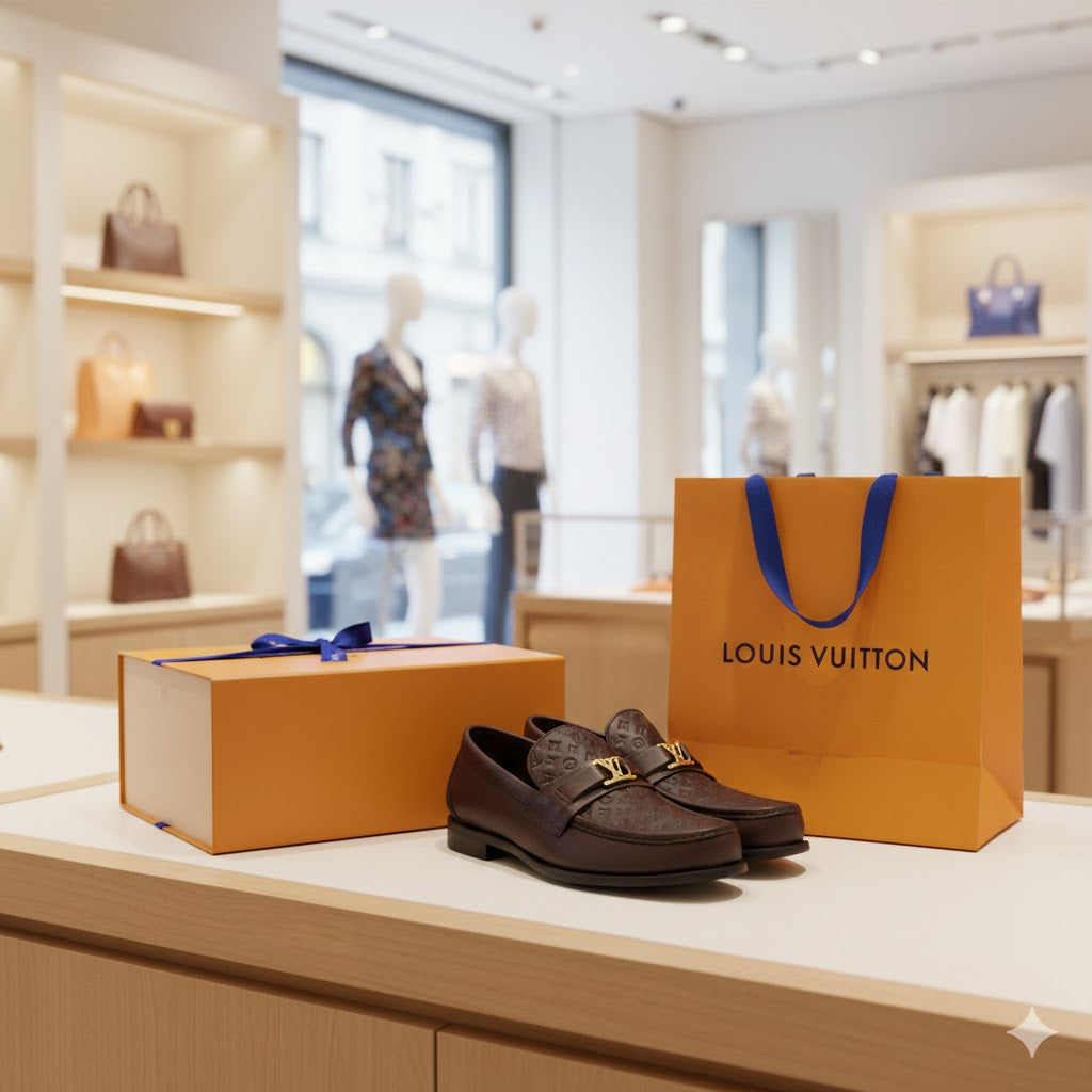 LOUIS VUITTON || Major Loafer – Marron Monogram Embossed Leather