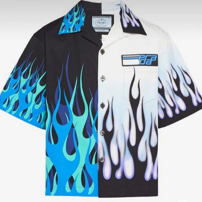 PRADA || Double Match flames Print Shirt - FASHION MYST 