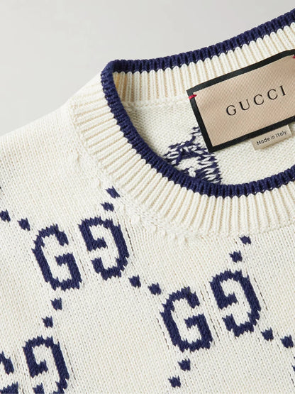 GUCCI || All Over GG Logo-Jacquard Wool Sweater