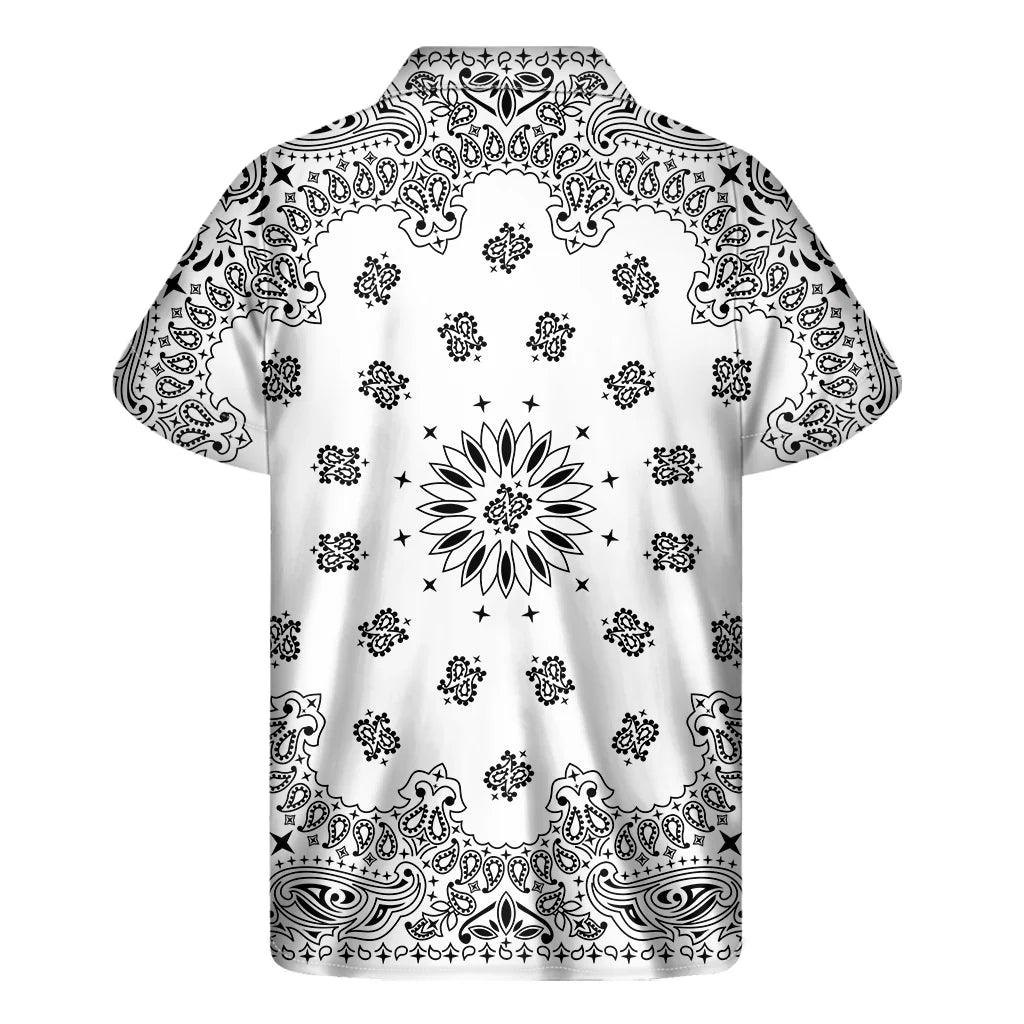 AMIRI || Black Paisley Bandana Print Men's Short Sleeves Shirt - FASHION MYST 