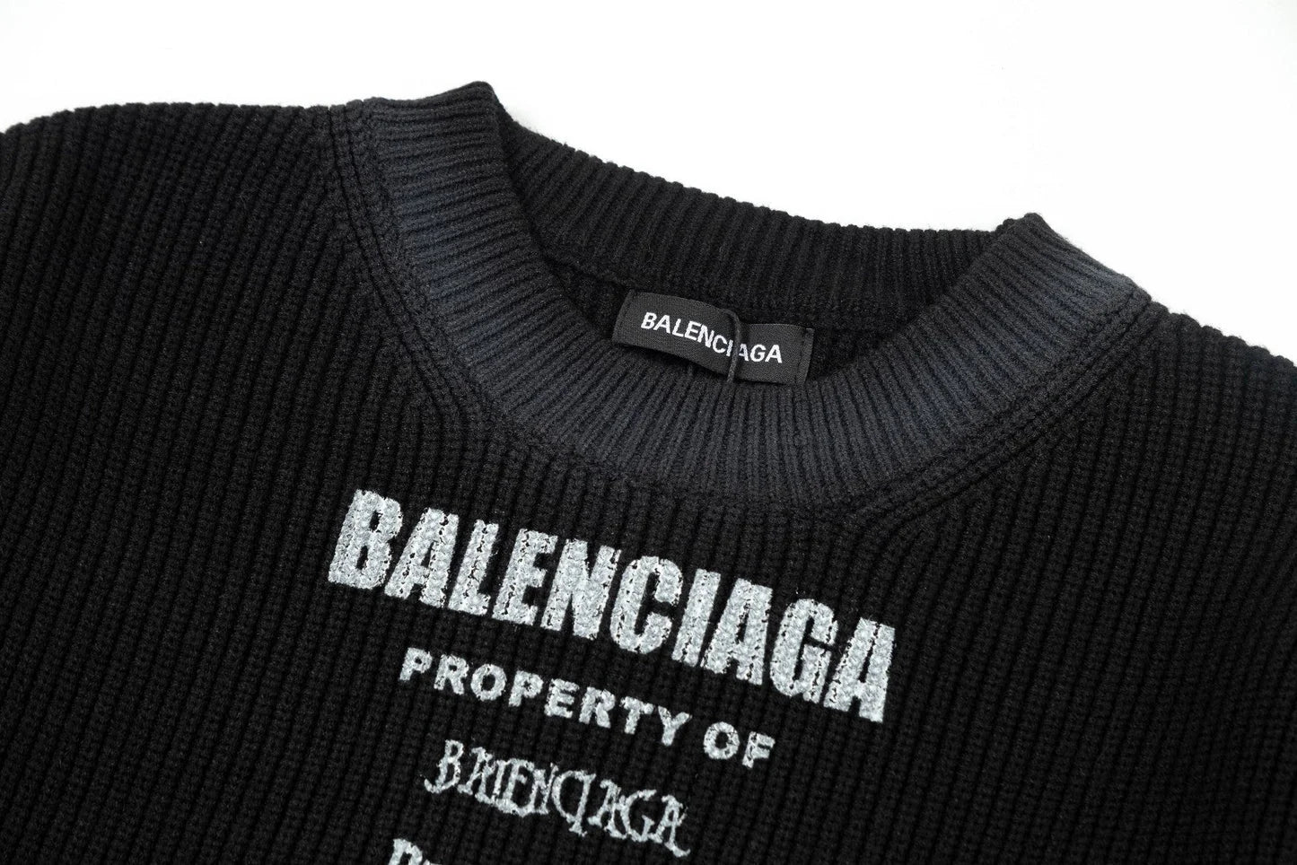 BALENCIAGA || Balenciaga Paris All Over Print Black Pullover