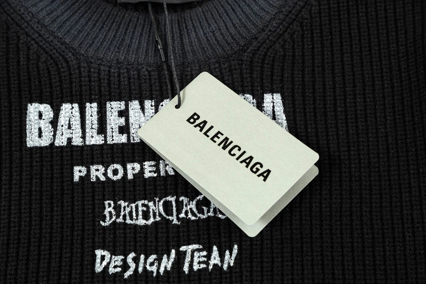 BALENCIAGA || Balenciaga Paris All Over Print Black Pullover